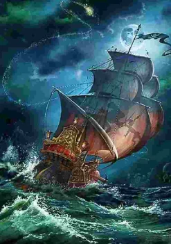 Puzzle Pintura diamantada: Veleiro em uma tempestade 30x40 cm