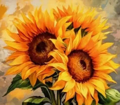 Puzzle Pintura diamantada: Girassol 30x40 cm