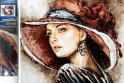 Puzzle Pintura diamante: A senhora do chapéu 30x40cm