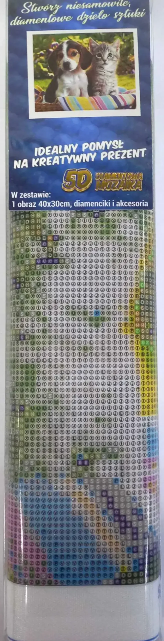 Puzzle Pintura Diamante: Amigos na cesta 30x40cm