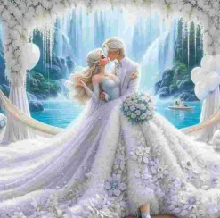 Puzzle Pintura Diamante: Casamento 30x40cm