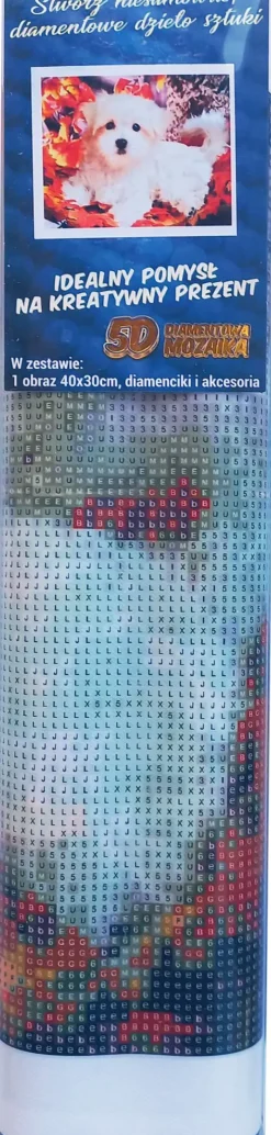 Puzzle Pintura diamante: Cachorrinho branco 30x40cm