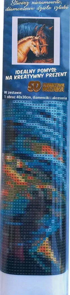 Puzzle Pintura diamante: Égua com potro 30x40cm