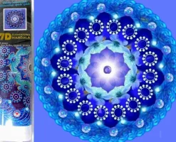 Puzzle Pintura diamante: Mandala da meia-noite 30x30cm 7D