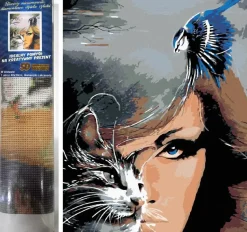 Puzzle Pintura diamante: O olhar de um gato 30x40cm