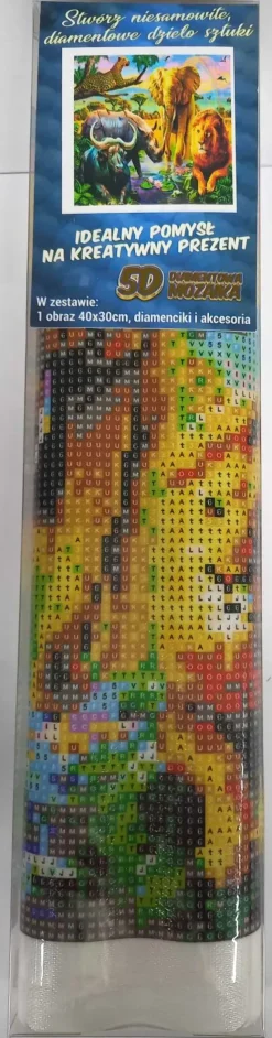 Puzzle Pintura diamante: Reino animal 30x40cm