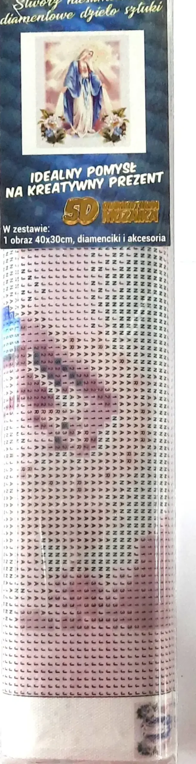 Puzzle Pintura diamante: Virgem Maria 30x40cm