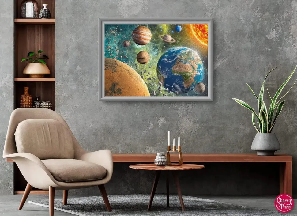 Puzzle Planeta Terra no espaço da galáxia