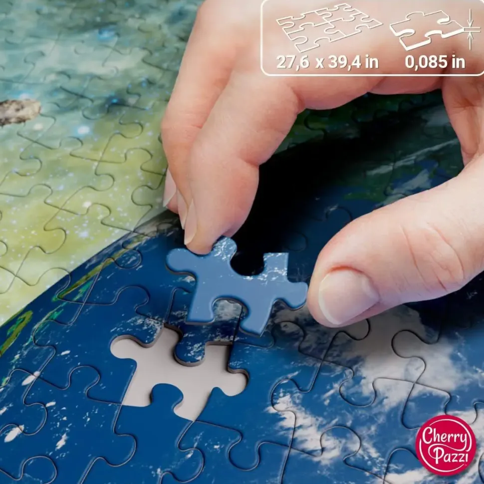 Puzzle Planeta Terra no espaço da galáxia