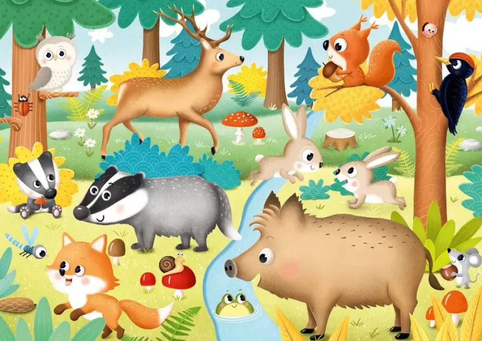 Puzzle Primeira jogada: Animais da floresta 15 maxi