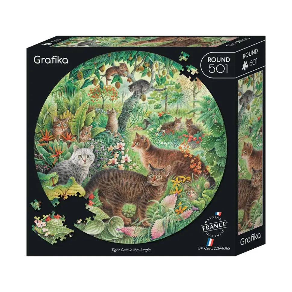 Puzzle Puzzle redondo - Gatos tigres na selva