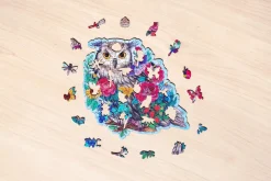 Puzzle Quebra-cabeça de contorno de madeira: Coruja misteriosa