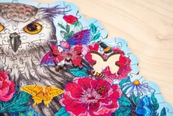 Puzzle Quebra-cabeça de contorno de madeira: Coruja misteriosa