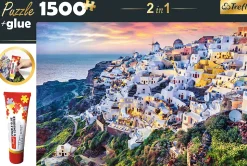 Puzzle Quebra-cabeça 2v1 Santorini Grécko + lepidlo