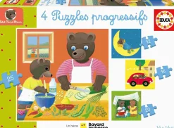Puzzle Quebra-cabeças progressivos 4v1 Petit Ours Brun