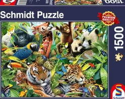 Puzzle Reino animal colorido