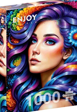 Puzzle Retrato de flor arco-íris