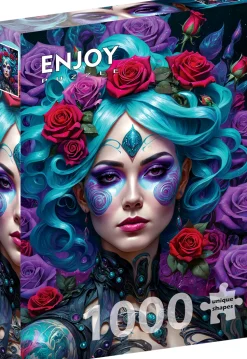 Puzzle Retrato de flores góticas