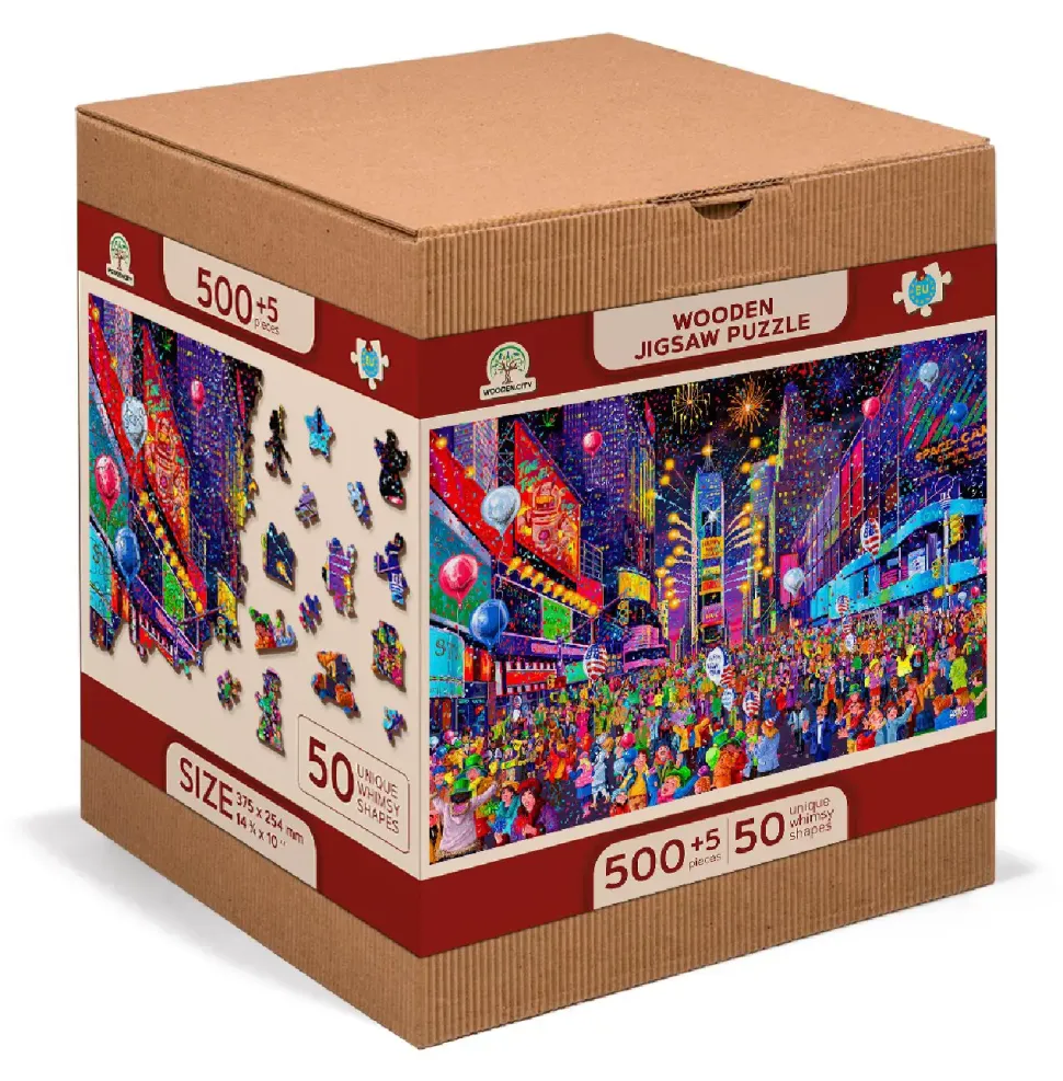 Puzzle Rua Natal, Ano Novo 505 de madeira