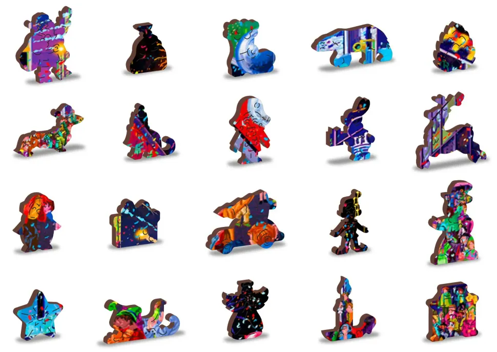 Puzzle Rua Natal, Ano Novo 505 de madeira