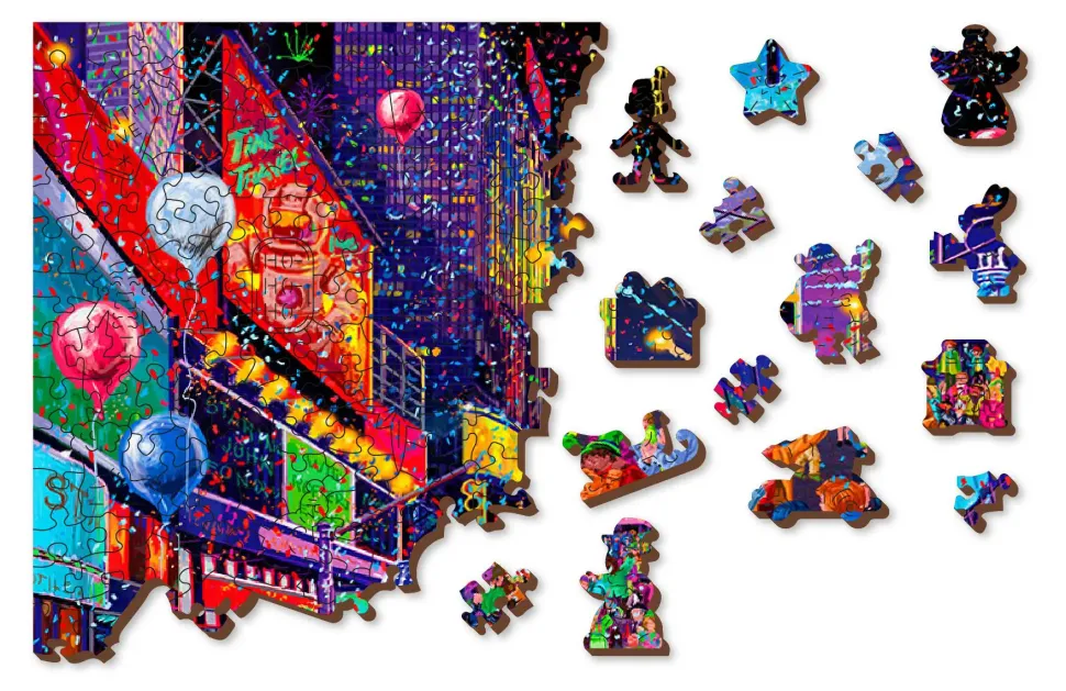Puzzle Rua Natal, Ano Novo 505 de madeira