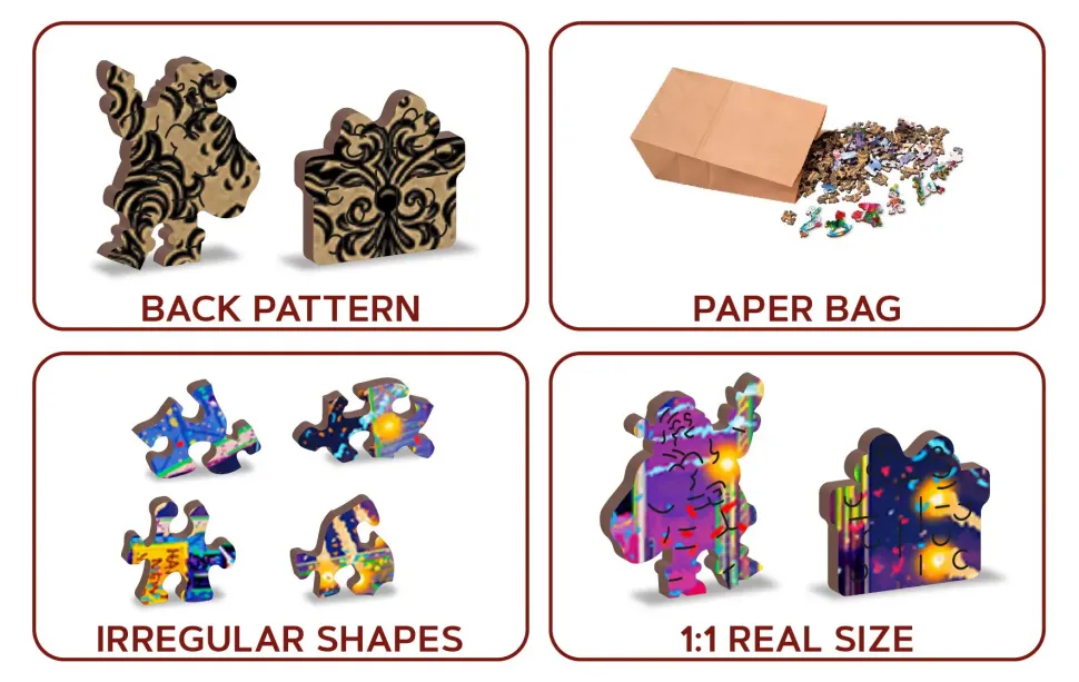 Puzzle Rua Natal, Ano Novo 505 de madeira