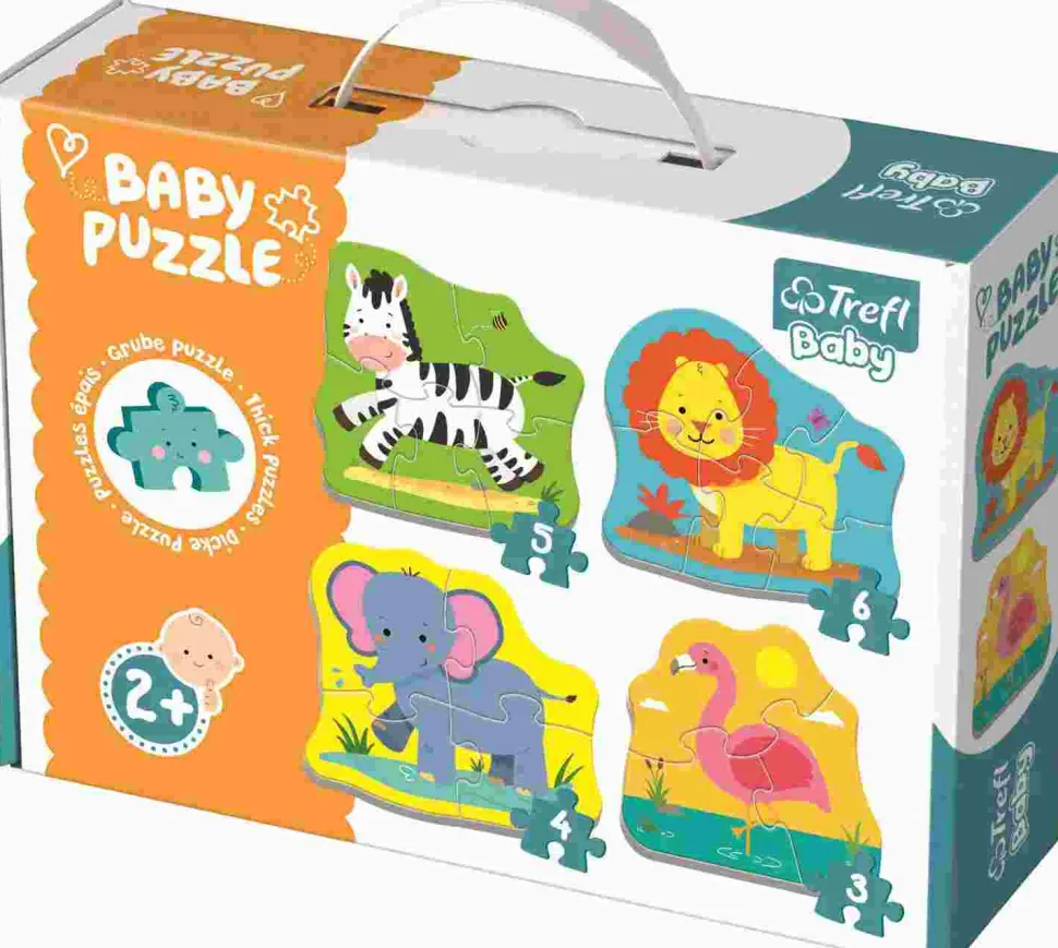 Puzzle Safari de quebra-cabeças para bebês 4v1