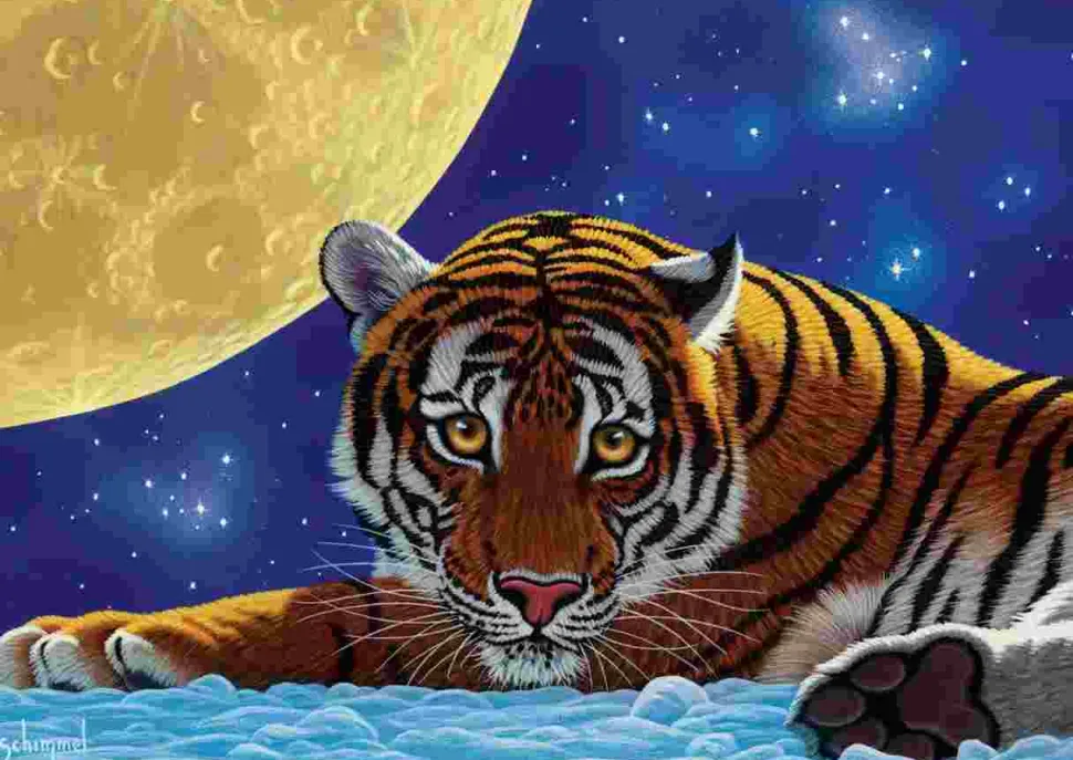 Puzzle Schim Schimmel: Moon Tiger