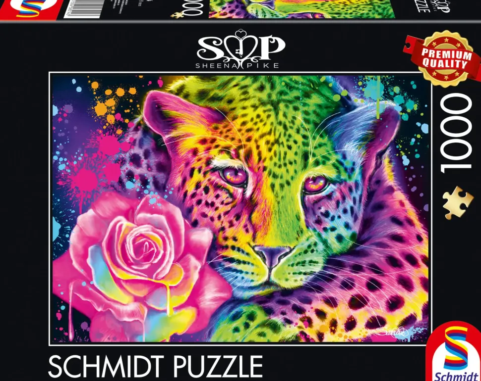 Puzzle Sheena Pike: Leopardo Arco-Íris Neon