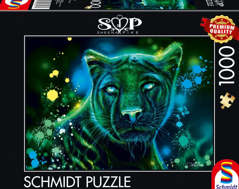 Puzzle Sheena Pike: Pantera Verde Azul Neon