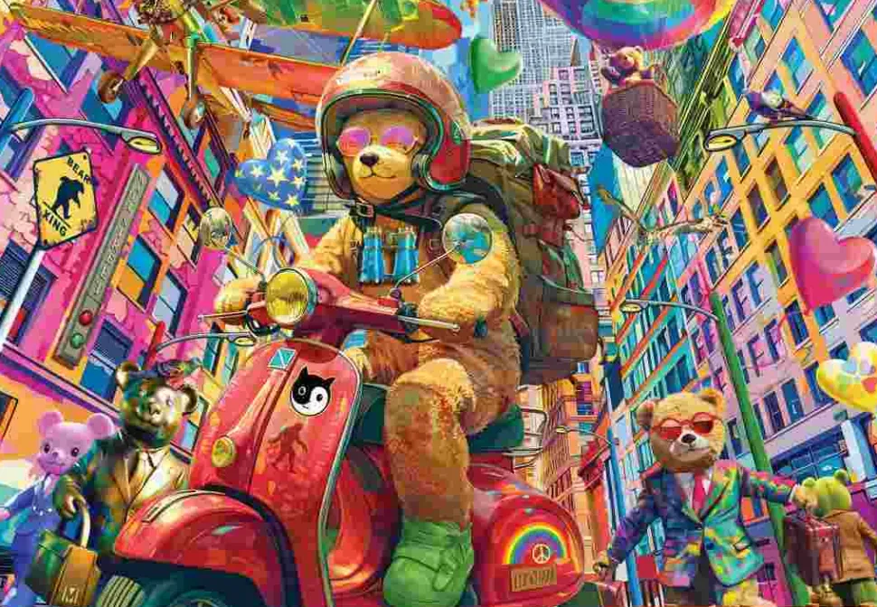 Puzzle Teddy em movimento