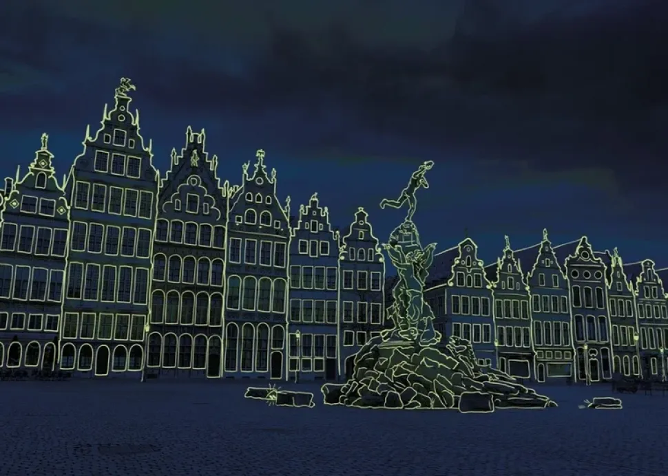 Puzzle Tempestade sobre neon de Antuérpia