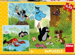 Puzzle Toupeira e macacão 3x55
