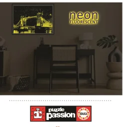 Puzzle Tower Bridge, Londres neon fluorescente