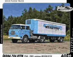 Puzzle TRUCK 艩koda 706 RTTN s návesom Orli膷an N12CH (1960-1980)