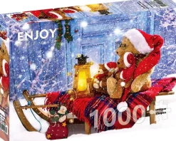 Puzzle Ursinhos de pelúcia com chapéus de Papai Noel