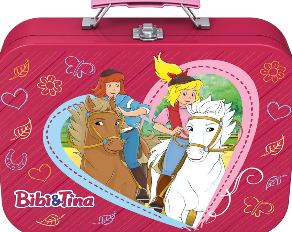 Puzzle 4v1 Bibi a Tina v plechovom kufríku