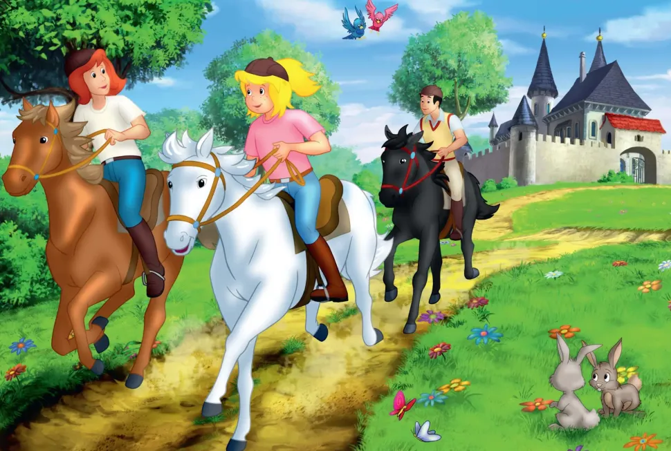 Puzzle 4v1 Bibi a Tina v plechovom kufríku