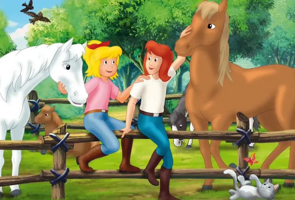 Puzzle 4v1 Bibi a Tina v plechovom kufríku