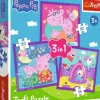 Puzzle 3v1 Os hábitos da Peppa Pig