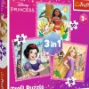Puzzle 3v1 Princesa Disney: Vaiana, Locika e Branca de Neve