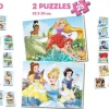 Puzzle 4v1 Princesas Disney 2x, jogo da memória e dominó