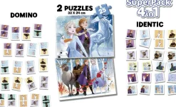 Puzzle 4v1 Superpack Frozen - quebra-cabeça, memória, dominó