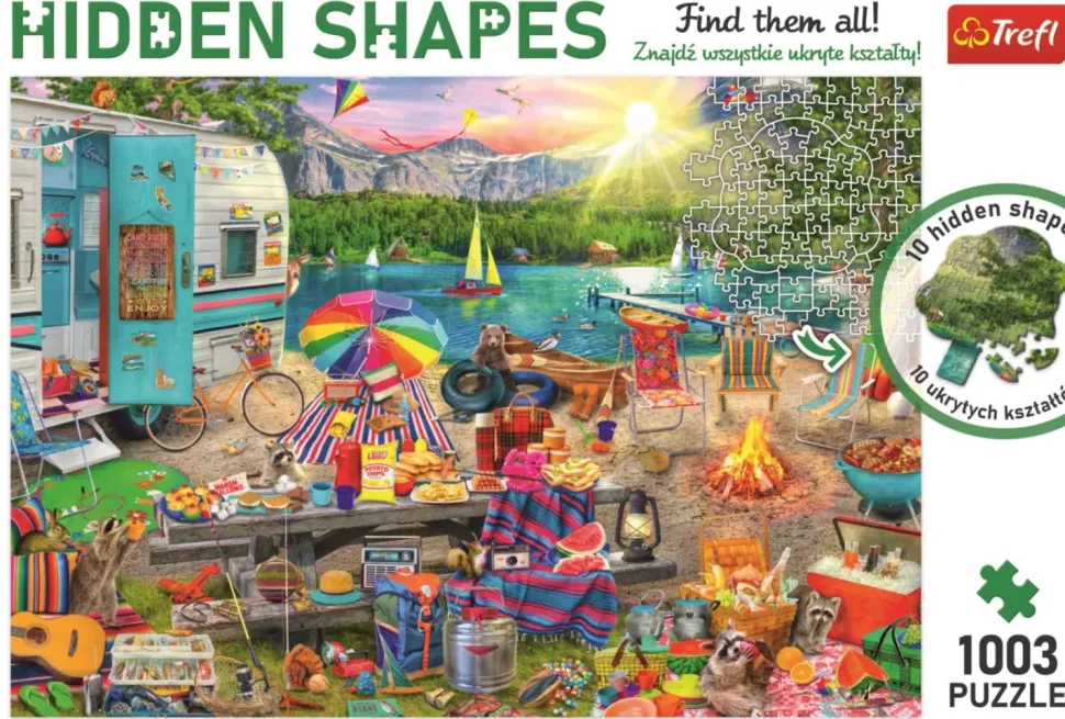 Puzzle Viagem de autocaravana de formas ocultas