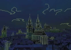 Puzzle View of Hrad膷any, neon