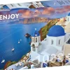 Puzzle Vista de Santorini com barcos