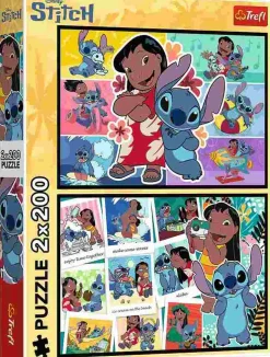 Puzzle 2x200 A vida feliz de Stitch