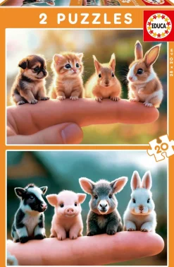 Puzzle 2x20 Animais bebés