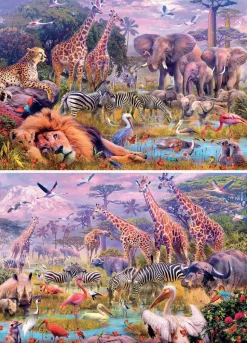Puzzle 2x100 animais selvagens