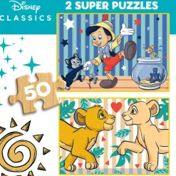 Puzzle 2x50 Clássicos Disney: Leví krá木, Pinokio
